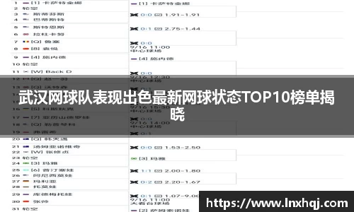 武汉网球队表现出色最新网球状态TOP10榜单揭晓